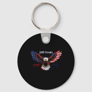 250 Years 17762026 American Eagle Patriotic Flag Key Ring