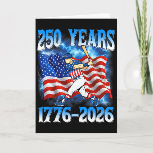 250 Years 1776 2026 250th Baseball American Flag 4 Card