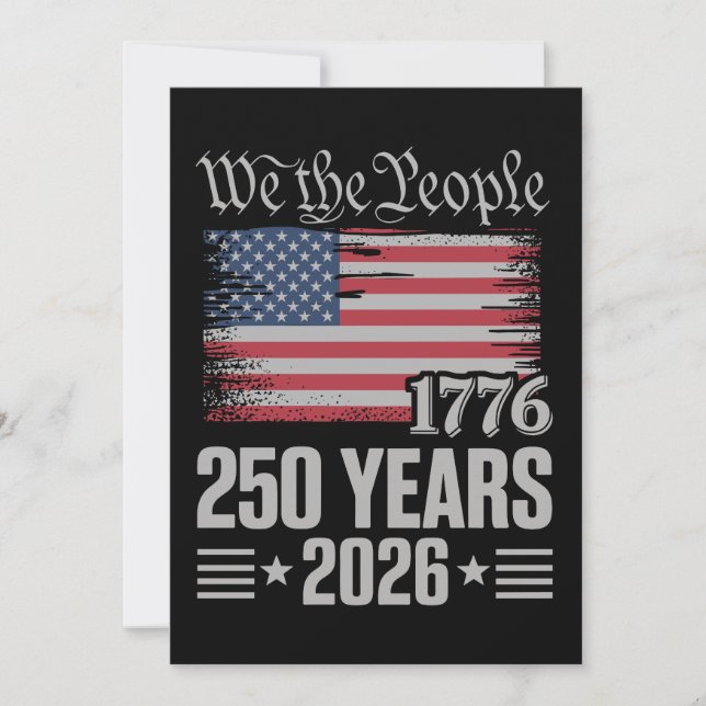 250 Years 1776 2026 250th Birthday 4th Of July Invitation (Front)