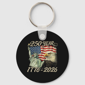 250 Years 1776 2026 250th Birthday 4th of July Key Ring