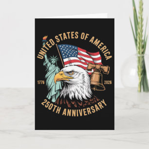 250 Years 1776-2026 250th Birthday Eagle Liberty 4 Card