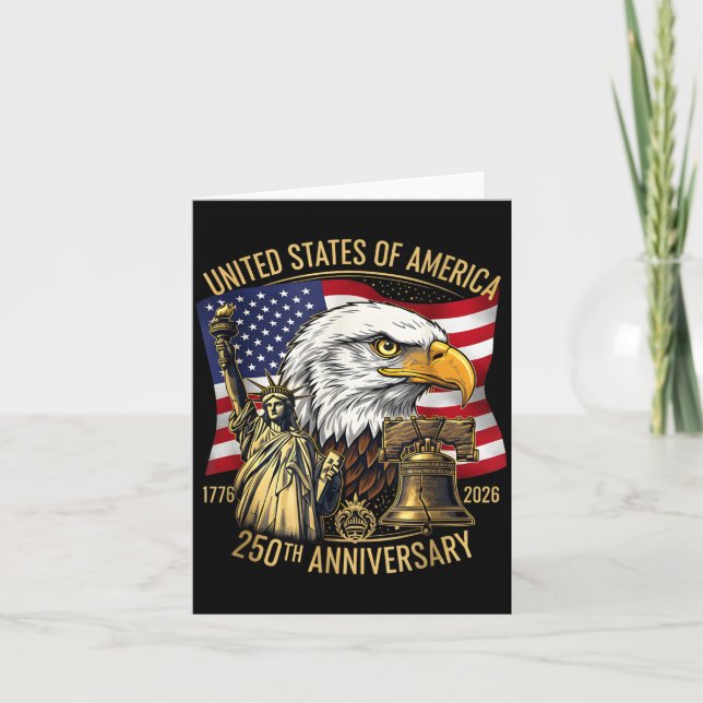 250 Years 1776-2026 250th Birthday Eagle Liberty B Card (Front)