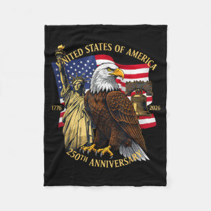 250 Years 1776-2026 250th Birthday Eagle Liberty B Fleece Blanket