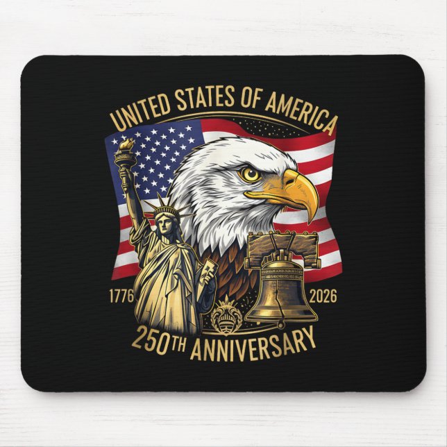 250 Years 1776-2026 250th Birthday Eagle Liberty B Mouse Mat (Front)