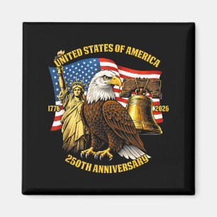 250 Years 1776-2026 250th Birthday Eagle Liberty Magnet