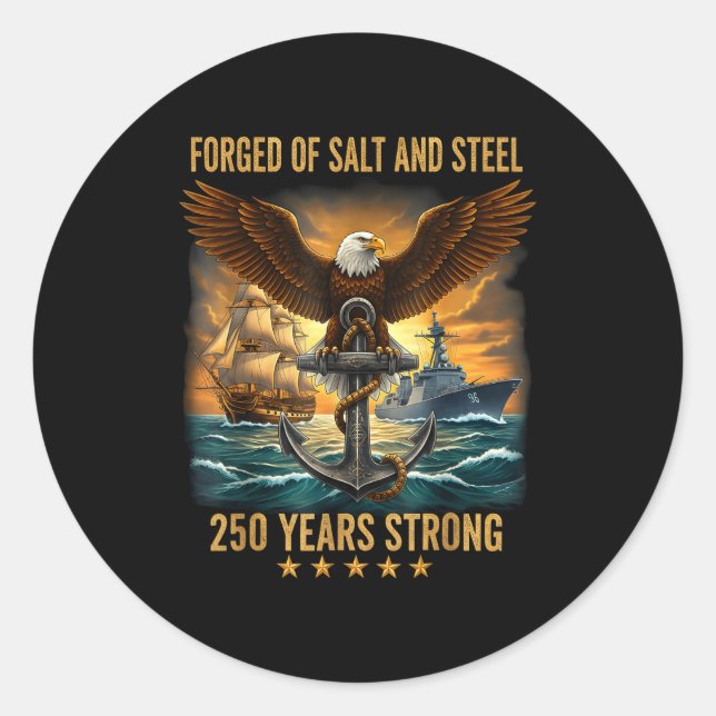 250 Years 1776-2026 250th Birthday Eagle Patriotic Classic Round Sticker (Front)