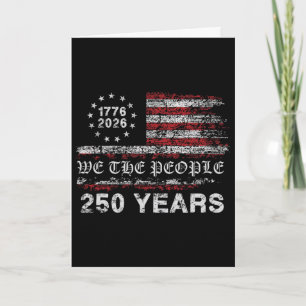 250 Years 1776-2026 250th Birthday Flag  Card