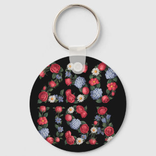 250 Years 1776-2026 250th Birthday Flowers Key Ring