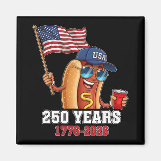 250 Years 1776-2026 250th Birthday Hotdog  Magnet