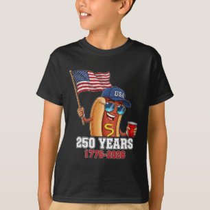 250 Years 1776-2026 250th Birthday Hotdog T-Shirt