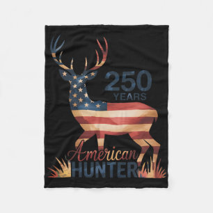 250 Years 1776-2026 250th Birthday Hunting Fleece Blanket