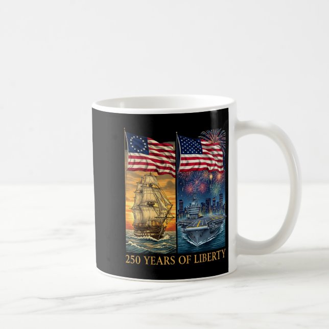 250 Years 1776-2026 250th Birthday Liberty Ships  Coffee Mug (Right)