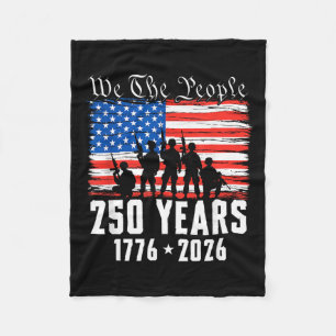 250 Years 1776-2026 250th Birthday USA Flag Fleece Blanket
