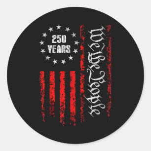 250 Years 1776-2026 250th Birthday Usa Patriotic 4 Classic Round Sticker