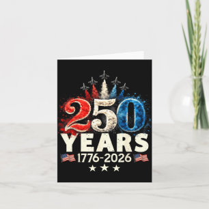 250 Years 1776 2026 250th Vintage 4th July Card