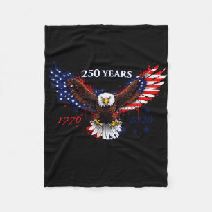 250 years 1776–2026 american eagle patriotic flag fleece blanket