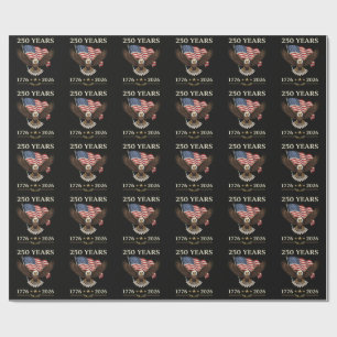 250 Years 1776 2026 Eagle American Flag Wrapping Paper