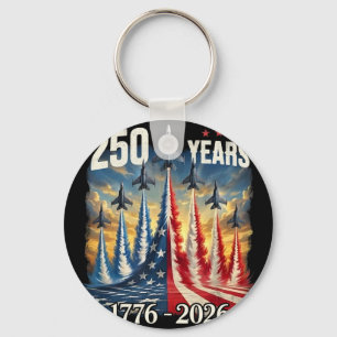 250 Years 1776-2026 Fighter Jets Usa Flag 250th Bi Key Ring