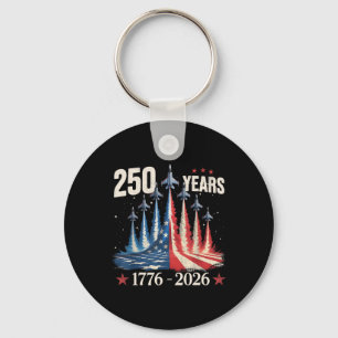 250 Years 1776-2026 Fighter Jets Usa Flag 250th Bi Key Ring
