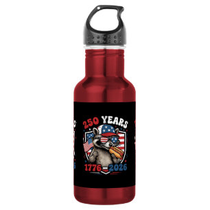 250 years 1776 2026 patriotic racoon usa independ 532 ml water bottle
