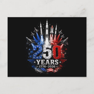250 Years 1776–2026 Patriotic Sky Celebration Free Holiday Postcard