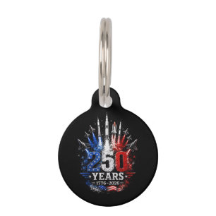 250 Years 1776–2026 Patriotic Sky Celebration Free Pet Tag