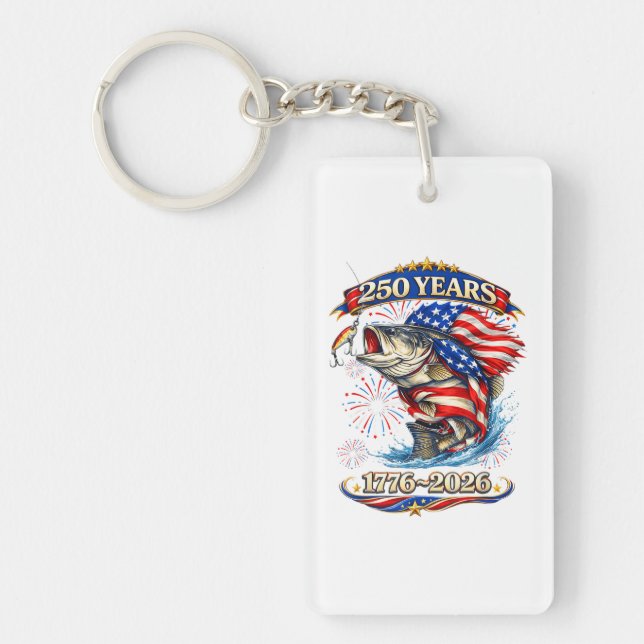 250 Years 1776-2026 Trout Fishing  Key Ring (Front)