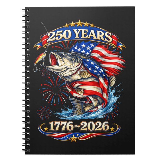 250 Years 1776-2026 Trout Fishing  Notebook (Front)