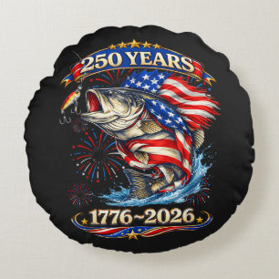 250 Years 1776-2026 Trout Fishing Round Cushion