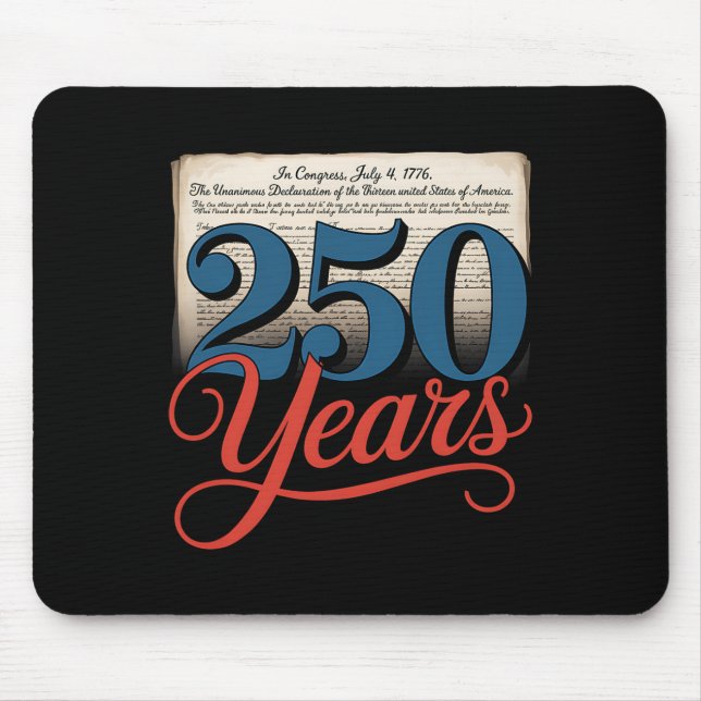 250 Years 1776 Declaration Of Independence Usa Gif Mouse Mat (Front)
