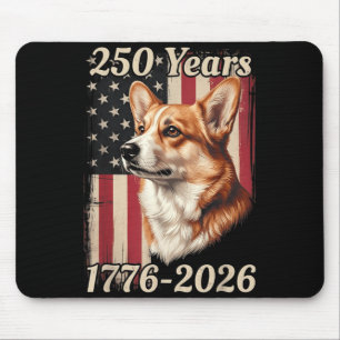 250 Years 250th Anniversary 4th Of July Corgi Dog Mouse Mat