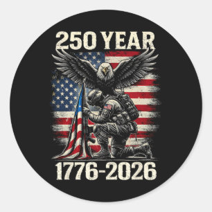 250 Years 250th Anniversary Usa 4th July Independe Classic Round Sticker