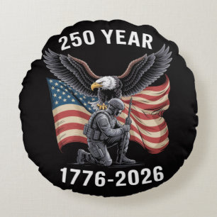 250 Years 250th Anniversary USA 4th July Round Cushion