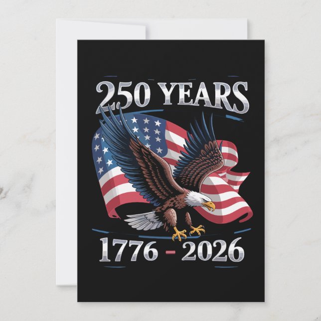 250 Years 4th Of July Eagle USA Flag 1776 2026 Announcement (Front)
