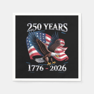250 Years 4th Of July Eagle USA Flag 1776 2026 Napkin