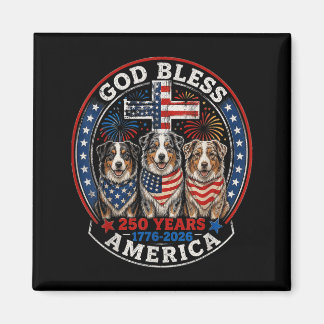 250 Years Aamerica Australian Shepherd Dog Usa 4th Magnet