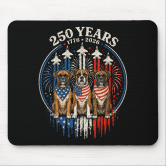 250 Years Aamerica Boxer Dog Patriotic Usa 4th Of Mouse Mat