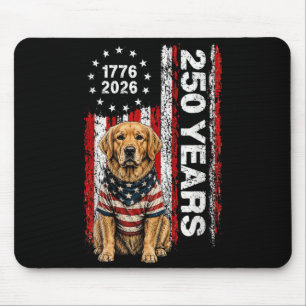 250 Years Aamerica Golden Retriever Patriotic Usa Mouse Mat