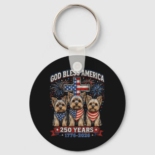 250 Years Aamerica Yorkshire Terrier Usa Dom 4th Key Ring