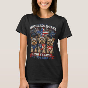 250 Years Aamerica Yorkshire Terrier Usa Dom 4th T-Shirt