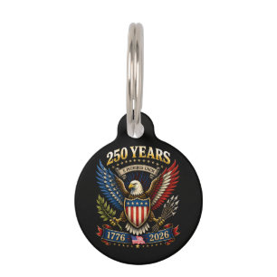 250 Years America 1776 2026 250th Anniversary Pet Tag