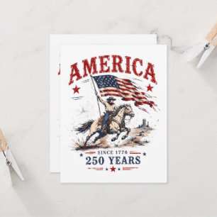 250 Years America 1776 2026 Patriotic Cowboy Invitation