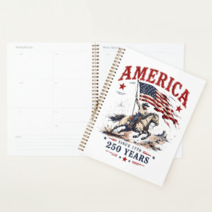 250 Years America 1776 2026 Patriotic Cowboy Planner