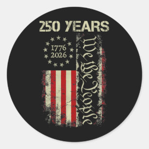 250 Years America 1776 2026 We The People Flag Usa Classic Round Sticker