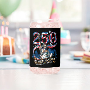 250 Years America Anniversary 1776 2026 Can Glass