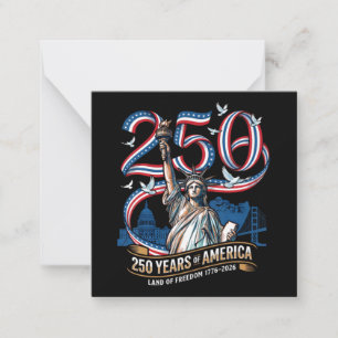 250 Years America Anniversary 1776 2026 Card