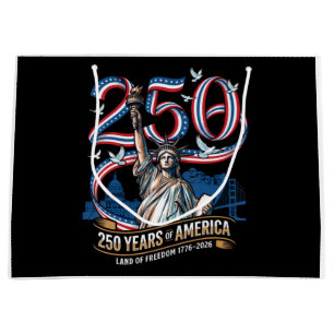 250 Years America Anniversary 1776 2026 Large Gift Bag