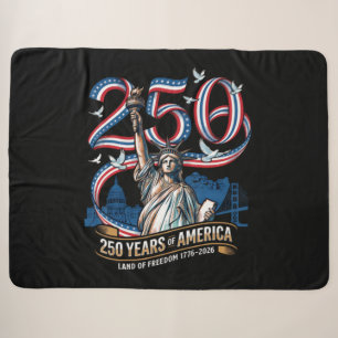 250 Years America Anniversary 1776 2026 Sherpa Blanket