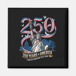 250 Years America Anniversary 1776 2026 Statue Of Magnet