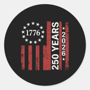 250 Years America Anniversary 250th Independence  Classic Round Sticker